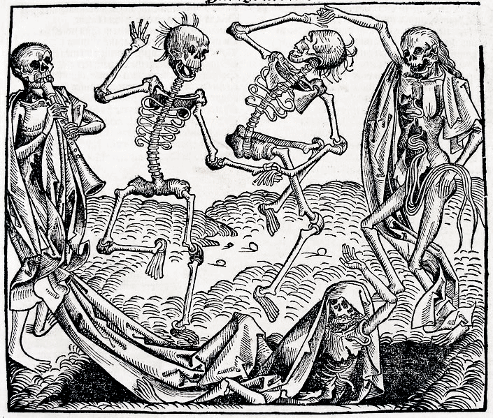 "Danse macabre by Michael Wolgemut". Licensed under Public Domain via Wikimedia Commons